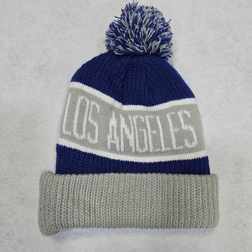 '47 Los Angeles Dodgers Pom Knit Beanie in Royal‎ Blue & Light Gray